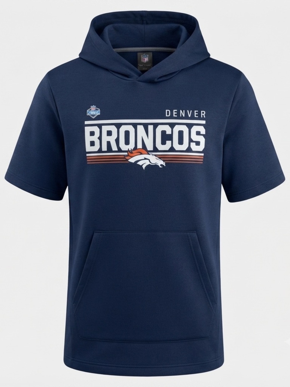 NFL Denver Broncos Short Sleeve Hooded Pullover Hoodie Small NWT